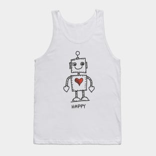 Cute Happy Robot Tank Top